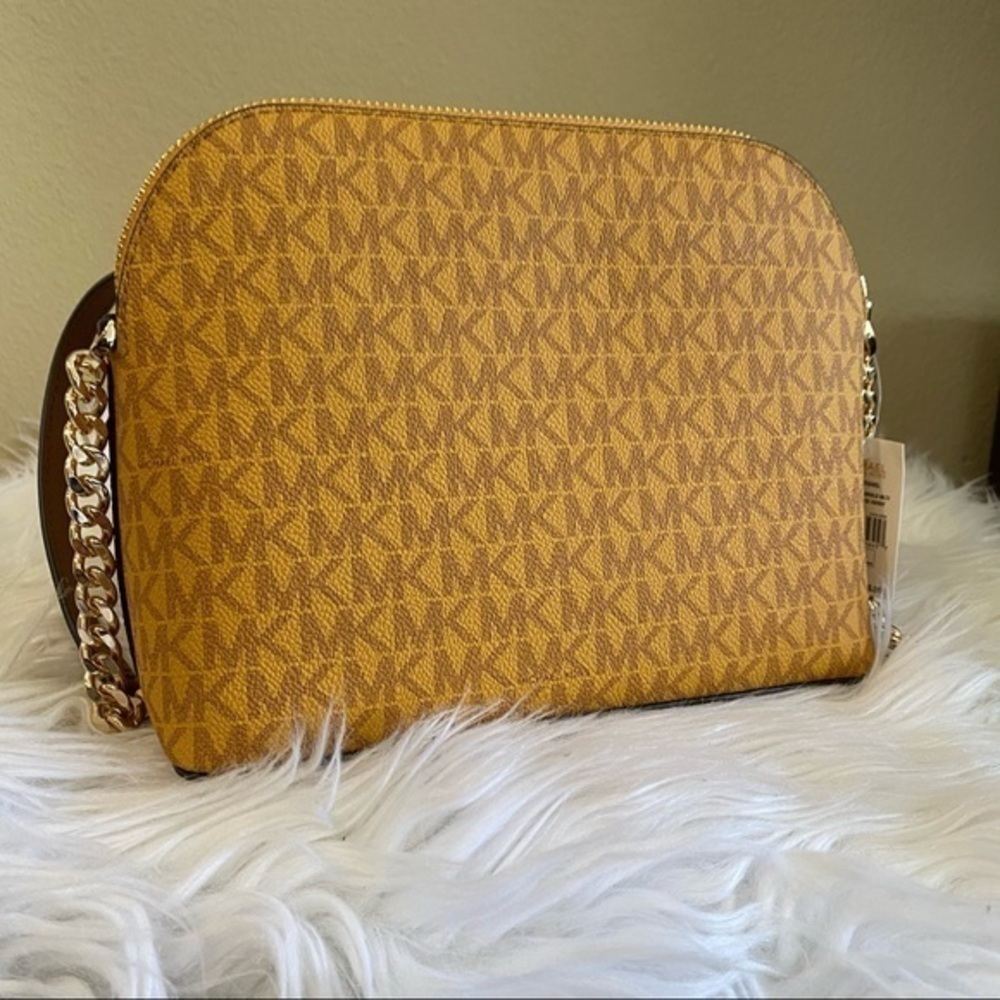 New Michael Kors Jet Set Travel Medium Logo Dome Crossbody Bag - Picture 9 of 13